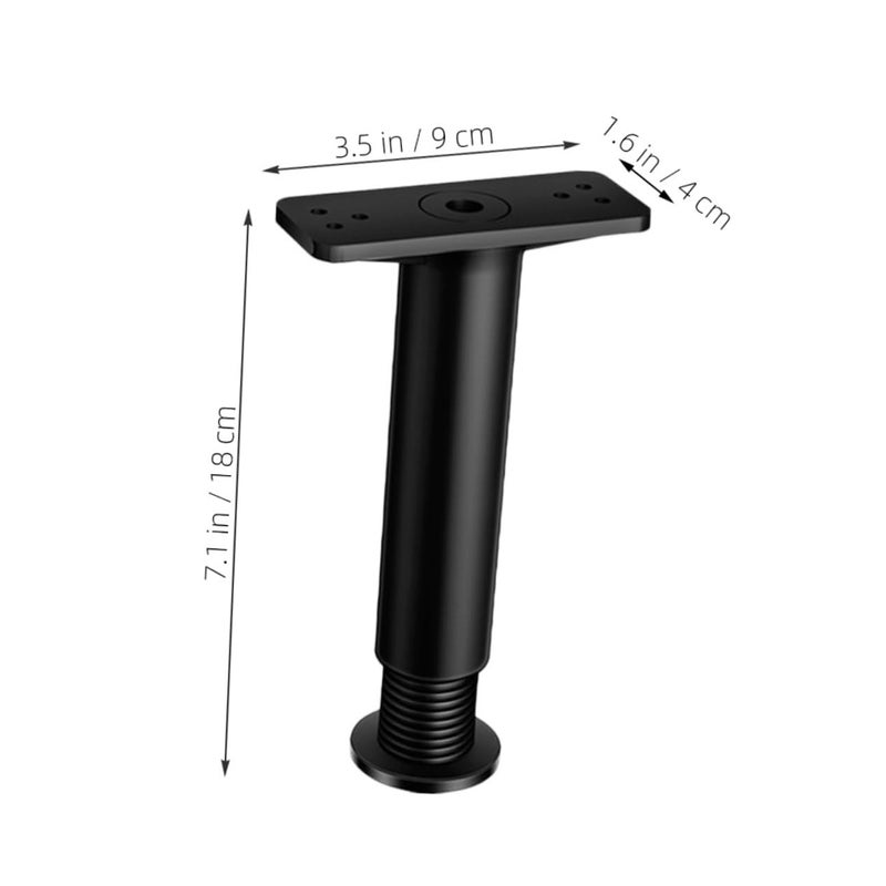 Black Bed Frame Center Support Legs 4 Piece Set 18X10CM Replacement For King Bunk Floor Bedframes - Image 3