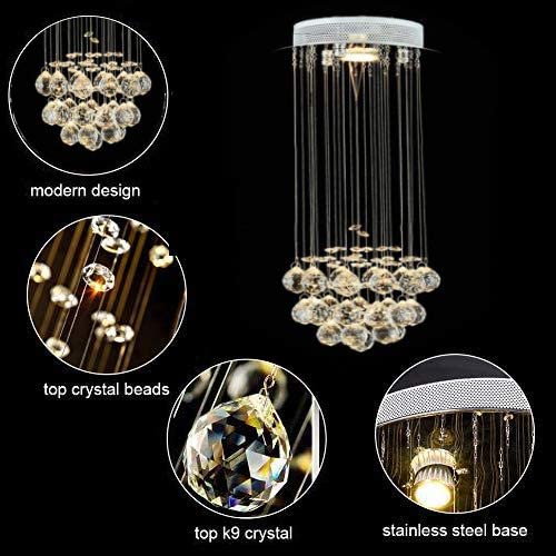 CRYSTA WORLD K9 Crystal Chandelier Modern Light Fixture(Warm White) (Design 10) L12/W12/H18 - Image 2