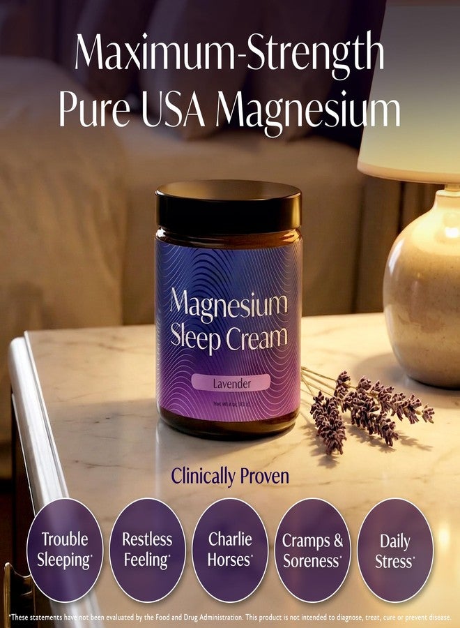 Solia Magnesium Sleep Cream, USA-Made Topical Magnesium Lotion for Sleep, Lavender Lotion for Feet, Nighttime Mag Oil Body Butter, Foot Cream, Relaxing Rub for Muscles, 4oz - Image 2