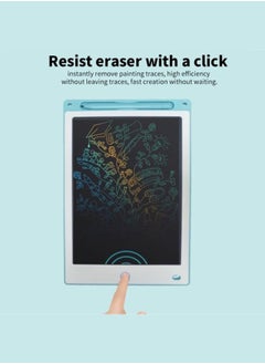 Generic 10 inch Writing Tablet with Pen Multifunctional Pressure Sensing ABS Protective LCD Drawing Board for Children,Blue and white  - Image 2