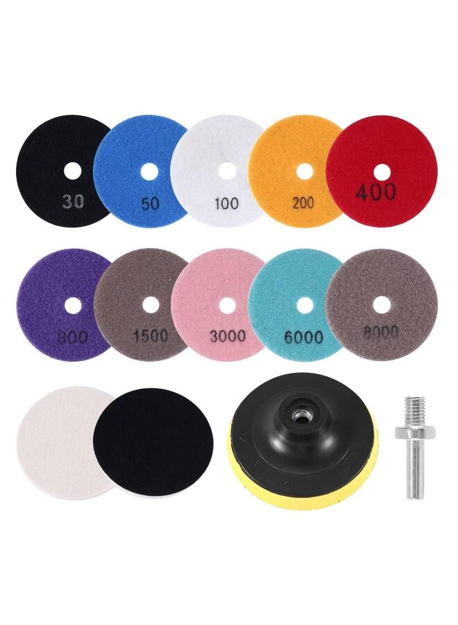 Dry Diamond Polishing Pads Pieces for Granite Marble Stone Sanding Disc Grinding Pads?Backer Pad Granite Polishing Kit Marble Polishing Kit(4INCH) - Image 1