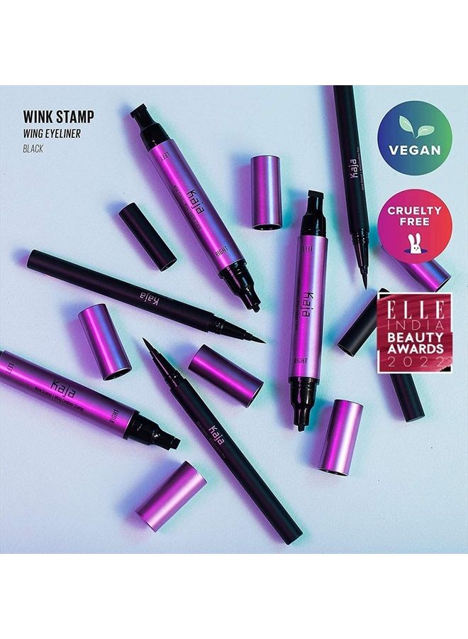 KAJA Winged Eyeliner & Pen - Wink Stamp | with Avocado Extract, Double-ended Wing, Smudge-Proof, Waterproof, Eye Irritation Tested - Image 4