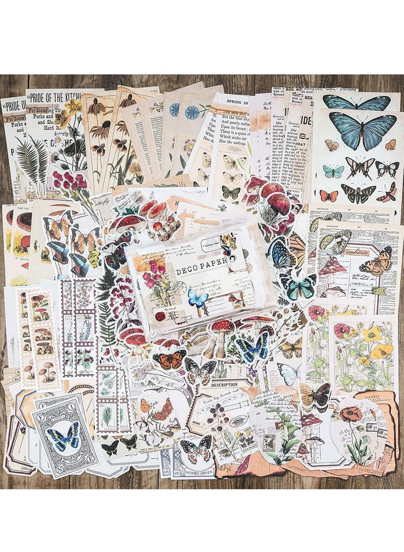 Y&D 200 Pieces Vintage Scrapbook Supplies Pack for Art Journaling Bullet Junk Journal Planners DIY Paper Stickers Craft Kits Notebook Collage Album Aesthetic Cottagecore Picture Frames - Image 3