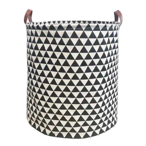 TeLUVHome Waterproof Laundry Hamper Collapsible Laundry Basket Leather Handle Laundry Bag Large Clothes Storage Toy Organization for Bathroom Bedroom Laundryroom College Dorms (Hesan-002) - Image 1
