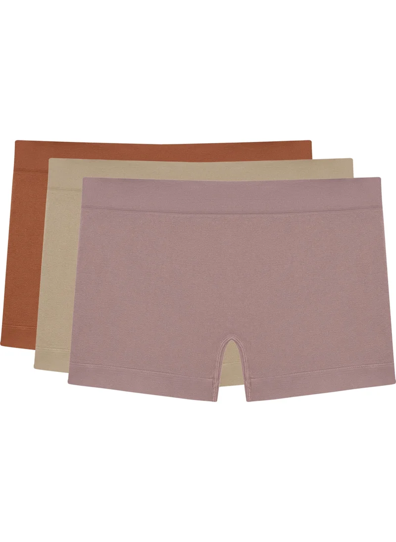 Los Ojos 3 Pieces Seamless Boxer Briefs 3xboyshort