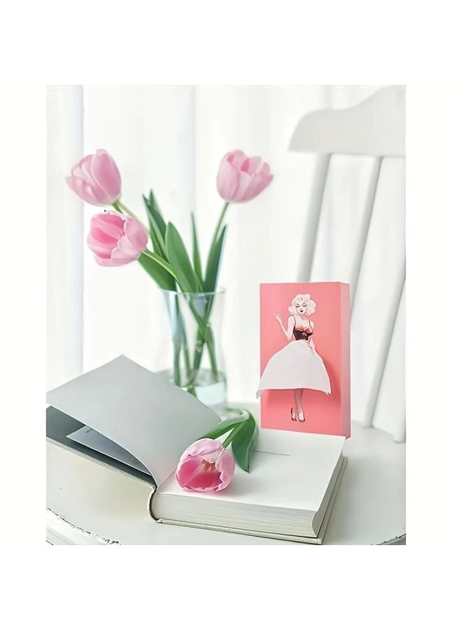Pink Paper Towel Holder With Skirt Design ABS Resin Includes 20pcs Acrylic Hair Ties - Image 5