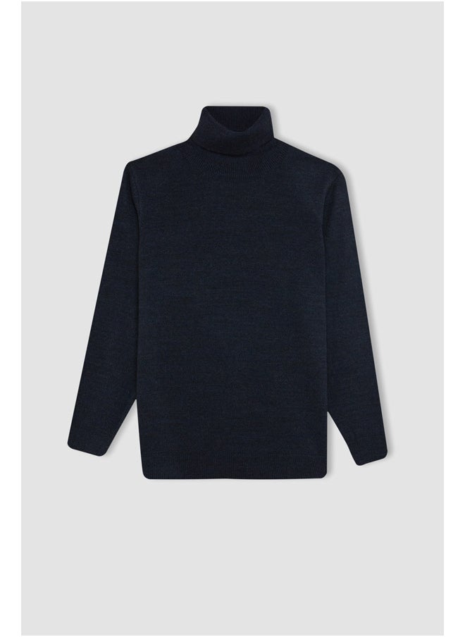 DeFacto Boy Tricot Regular Fit Turtle Neck Long Sleeve Pullover  - Image 1