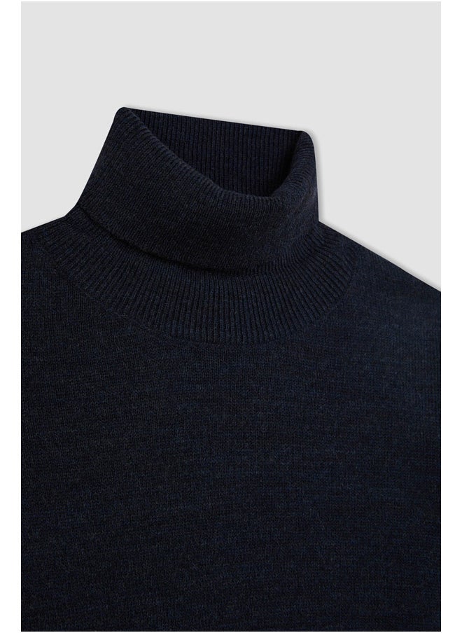 DeFacto Boy Tricot Regular Fit Turtle Neck Long Sleeve Pullover  - Image 3