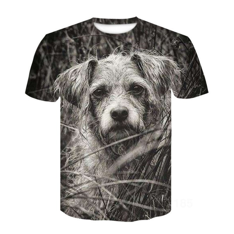 Summer short-sleeved t-shirt round neck loose plus fat loose large size T-shirt men's 3D digital printing fashion personality pattern LL323 XL - Image 4