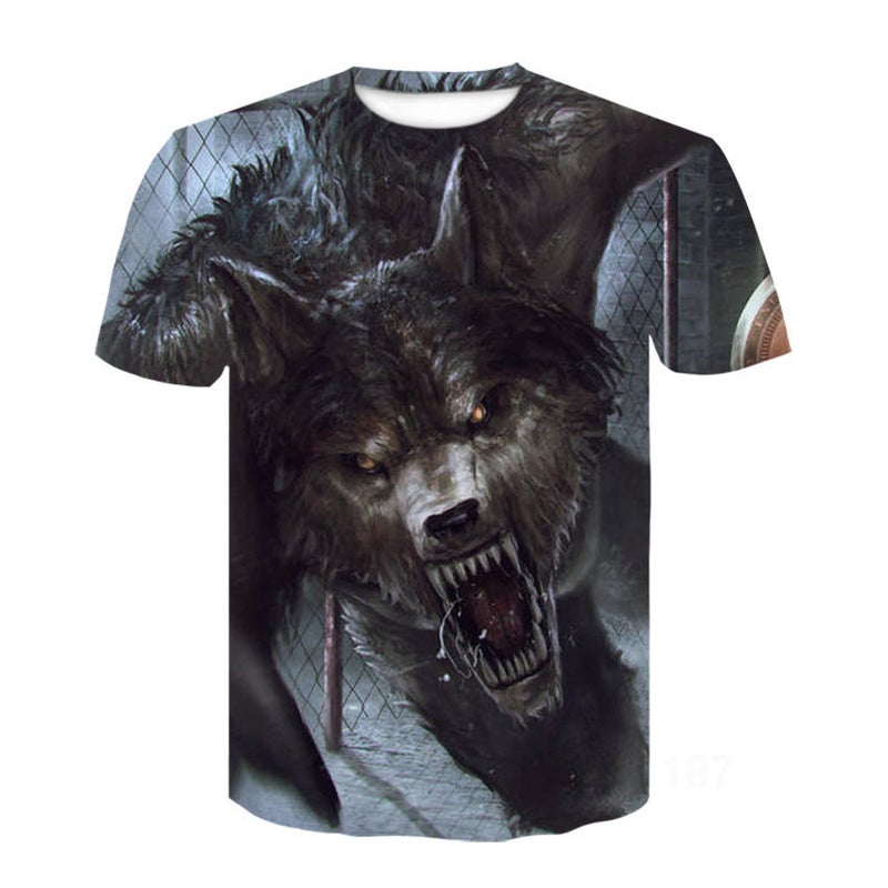 Summer short-sleeved t-shirt round neck loose plus fat loose large size T-shirt men's 3D digital printing fashion personality pattern LL323 XL - Image 5