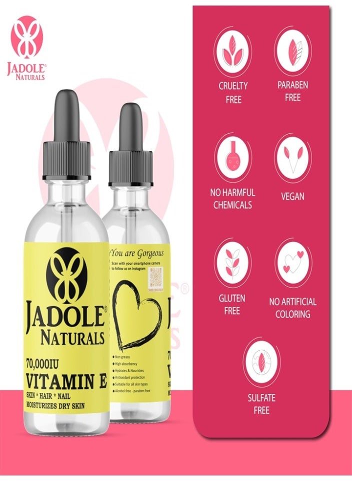Jadole Naturals Vitamin E Oil - 70000IU -118ml - Image 5