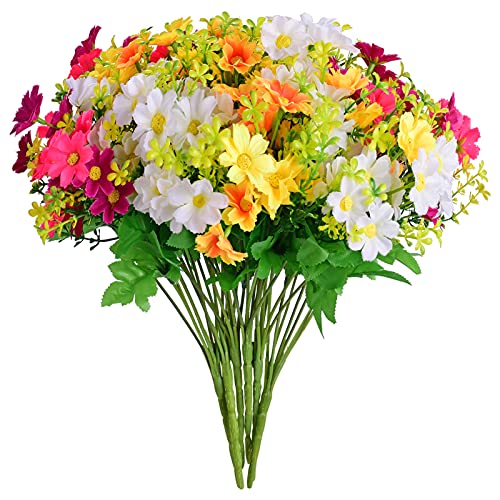 Everwin EVER WIN EverWin Artificial Fake Flowers for Decoration Table Centerpieces - Silk Faux Flowers Daisies Colorful Flowers - Image 1