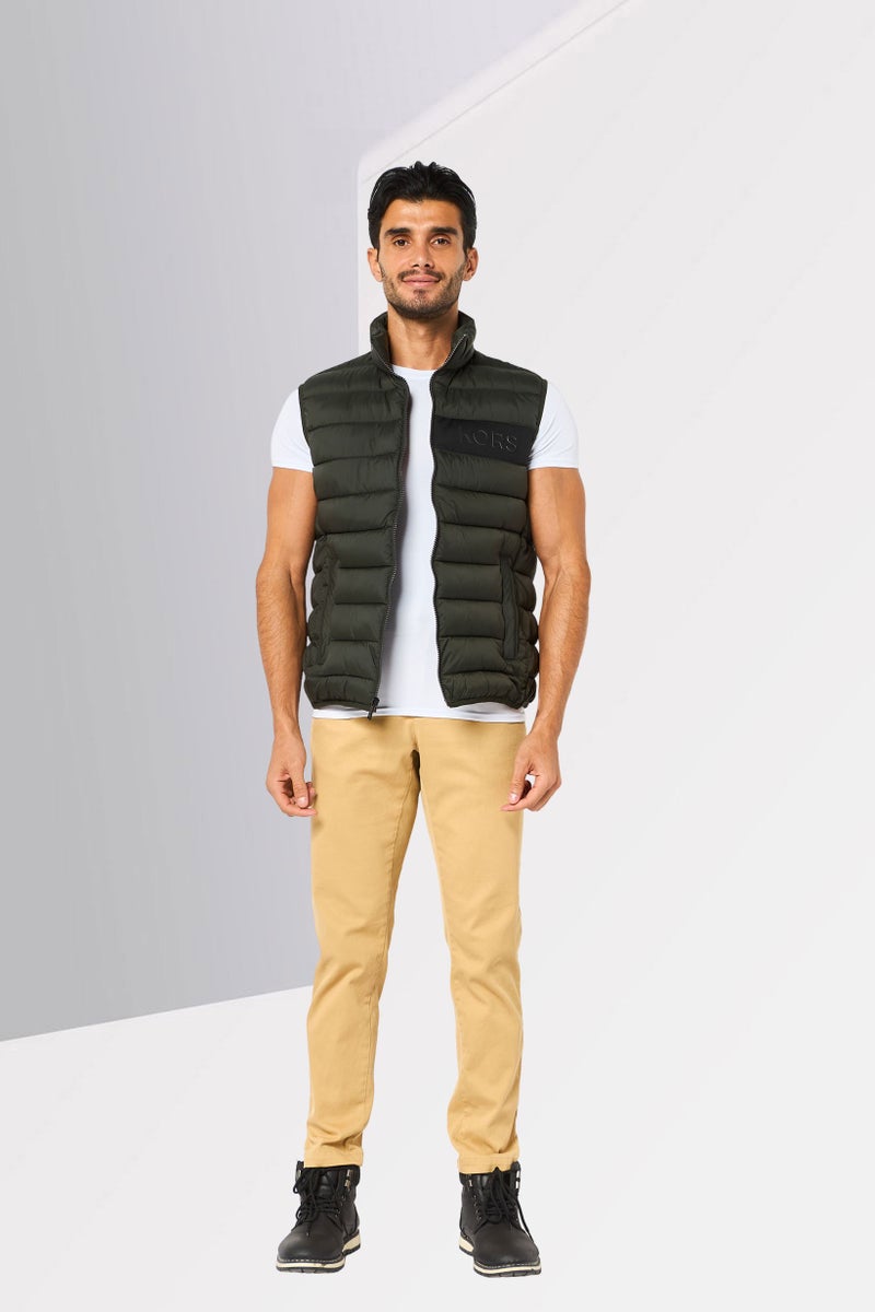 Michael Kors Men Quilted Puffer Jacket Vest, Olive - Image 4