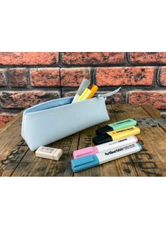 Mona Lisa Soft Leather Stylish Triangle Pen Holder Cloud Blue