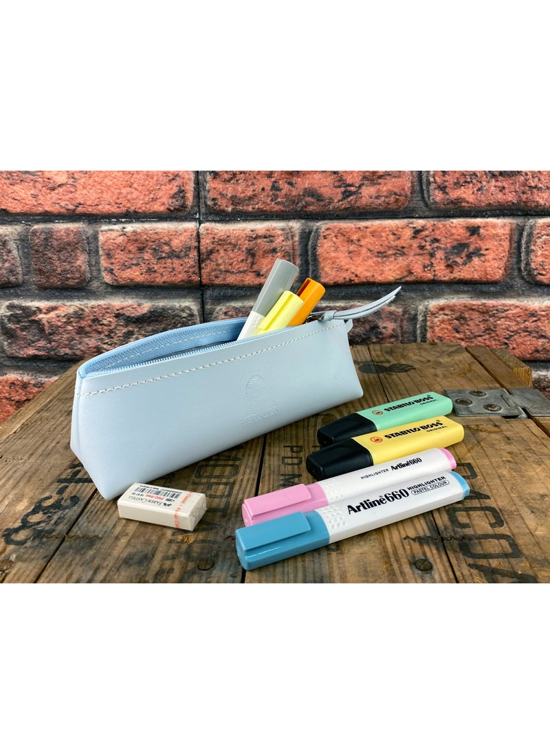 Südor - Mona Lisa Soft Leather Stylish Triangle Pen Holder Cloud Blue - Image 1