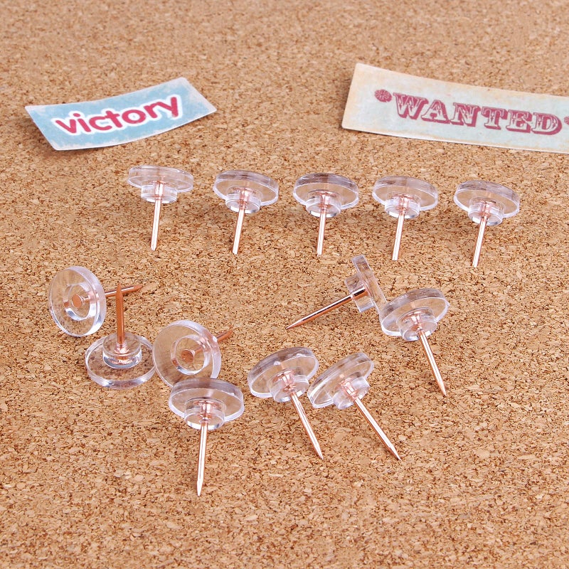 Yalis Push Pins 200-count Flat Rosegold Thumb Tacks Steel Point and Plastic Head for Corkboard and Wooden Photo Wall - Image 4