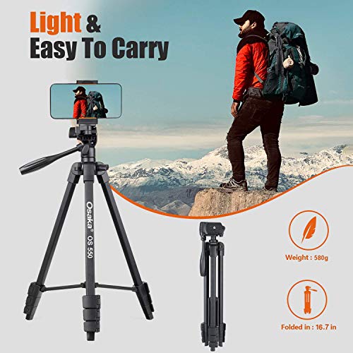 Osaka OS 550 Tripod 55 Inches with Table Tripod, Mobile Holder and Carry Case for Smartphone & SLR Camera Portable Lightweight Aluminium Tripod - Image 5
