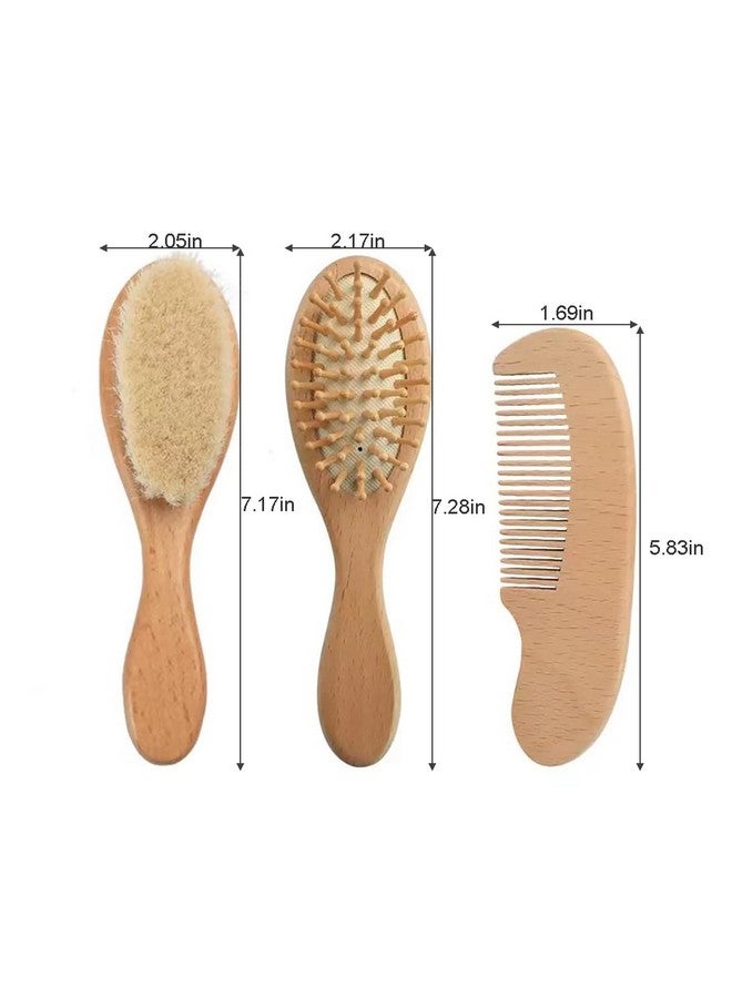 PandaEar Baby Hair Brush and Comb Set for Newborn| Natural Wooden Hairbrush with Soft Goat Bristles, Pear Wood Comb and Wooden Massage Brush for Infant, Toddler, Kids - Image 5
