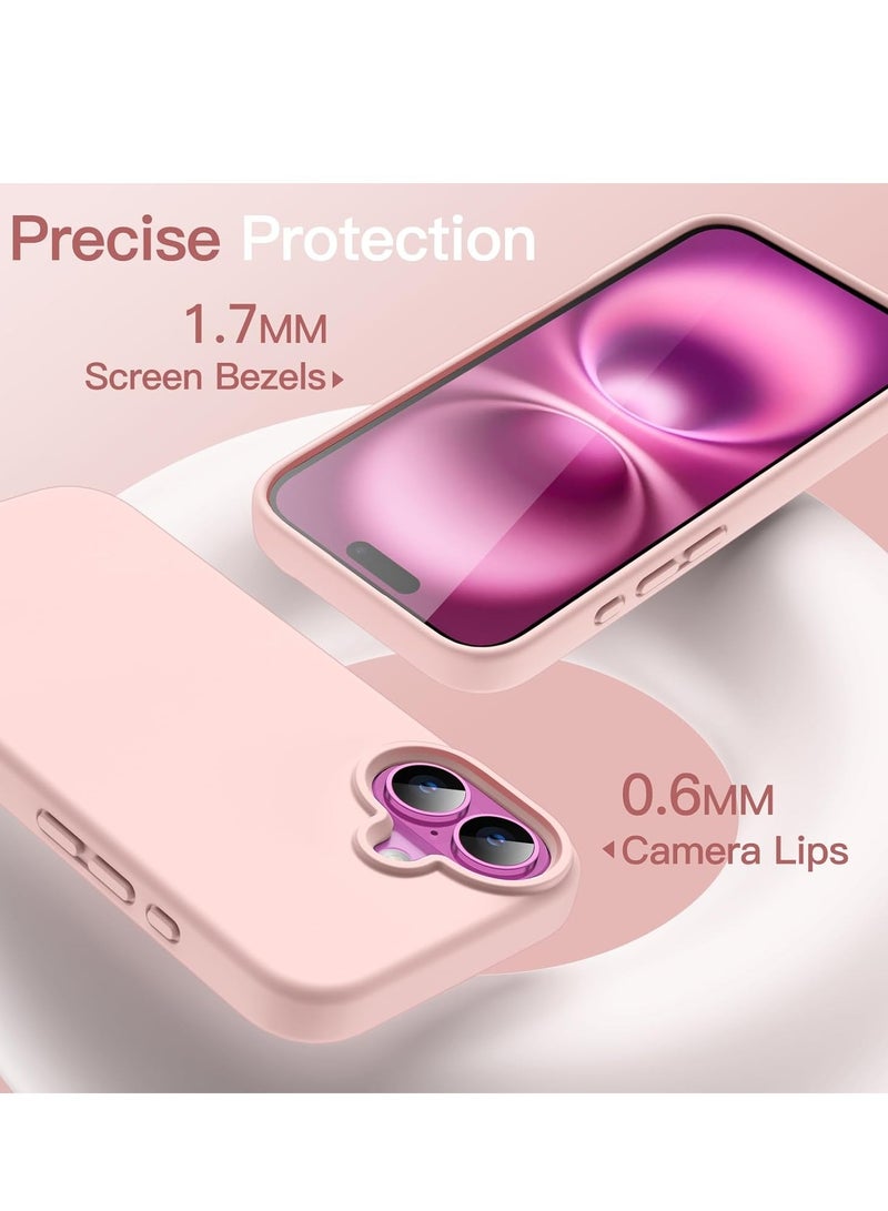 JAJEEK "Liquid Silicone Case for iPhone 16 (6.1-Inch) – Soft Touch, Anti-Scratch, Shockproof Cover with Microfiber Lining (Light Pink)" - Image 5