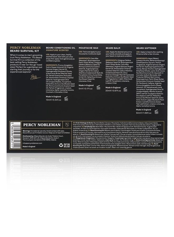 Percy Nobleman Beard Survival Kit, a Beard Grooming Kit containing a scented beard oil, beard balm, moustache wax, and a beard softener - Image 2