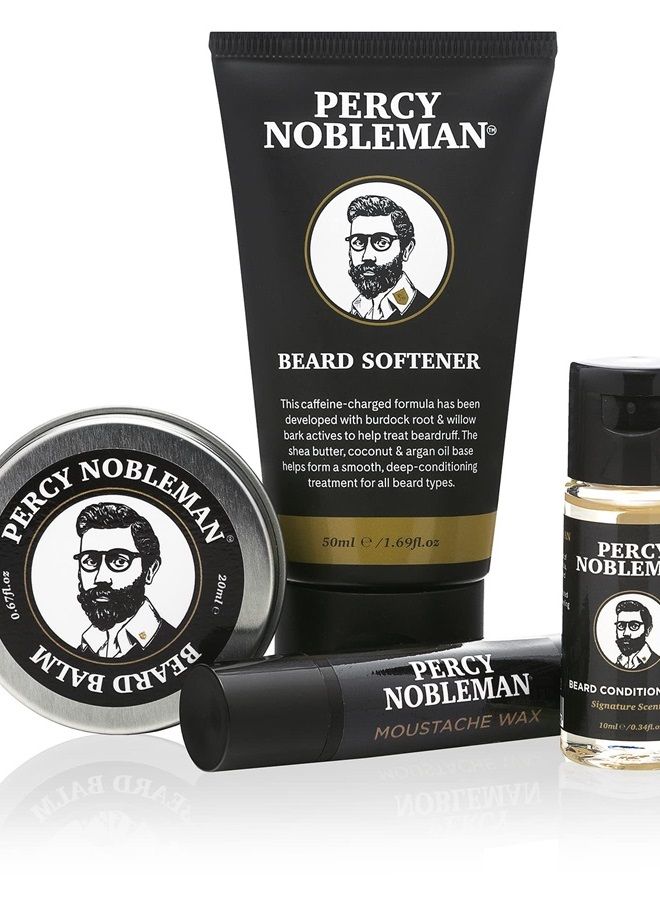 Percy Nobleman Beard Survival Kit, a Beard Grooming Kit containing a scented beard oil, beard balm, moustache wax, and a beard softener - Image 3