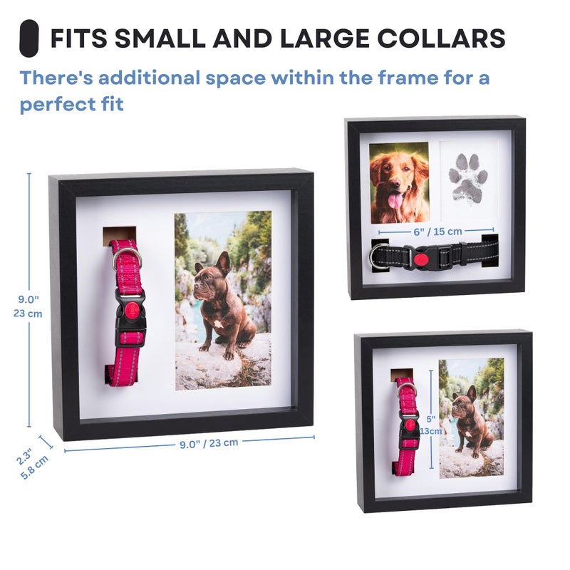 OtterPets Dog Paw Print Kit for Dogs, Dog Picture Frame with Shatterproof Plexiglass, 4 Customizable Displays, 9â€x9â€, Pet Memorial Gifts for Dogs, Loss of Pet Sympathy Gift, Pet Paw Print Impression Kit (Black) - Image 3