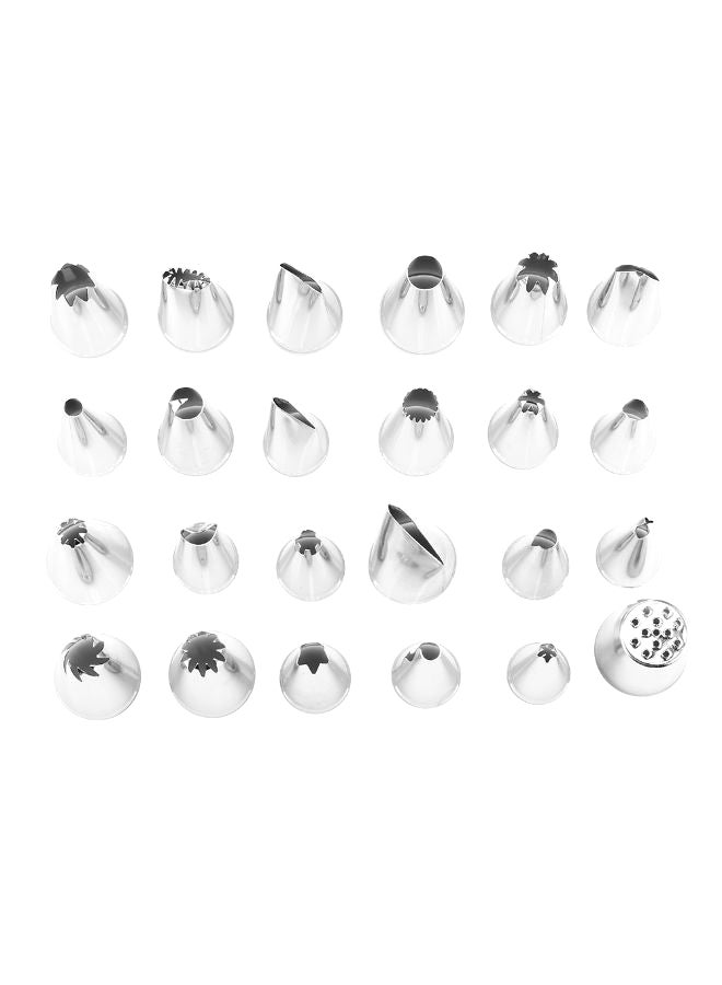 Angel city 24-Piece Icing Piping Nozzles Set Silver - Image 2