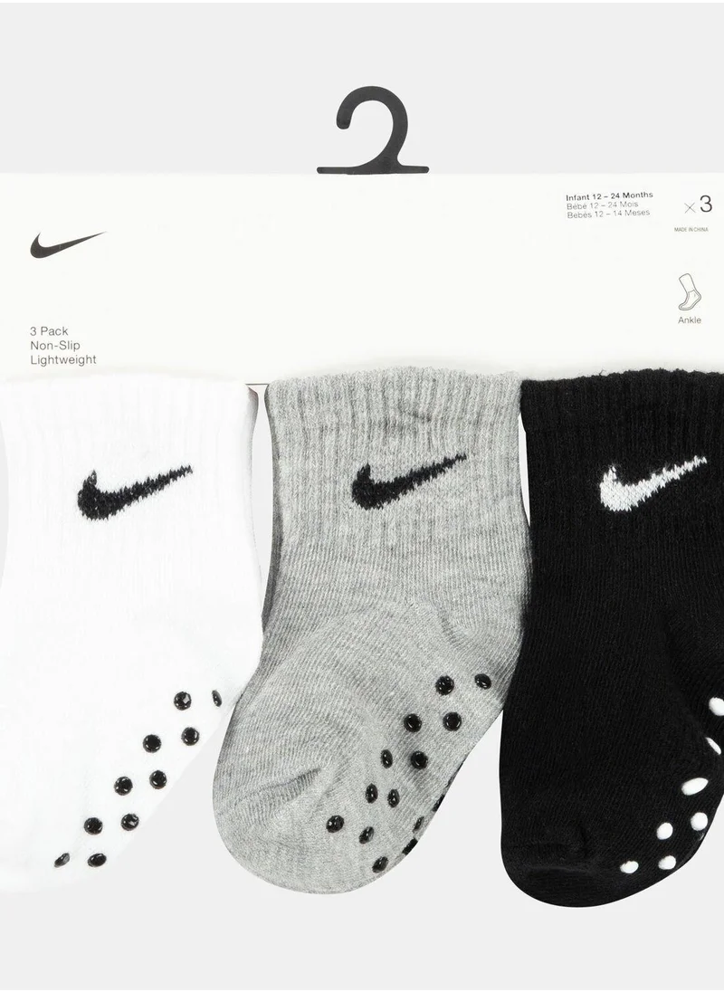 Nike Kids' No-Slip Gripper Ankle Socks (3 Pack)