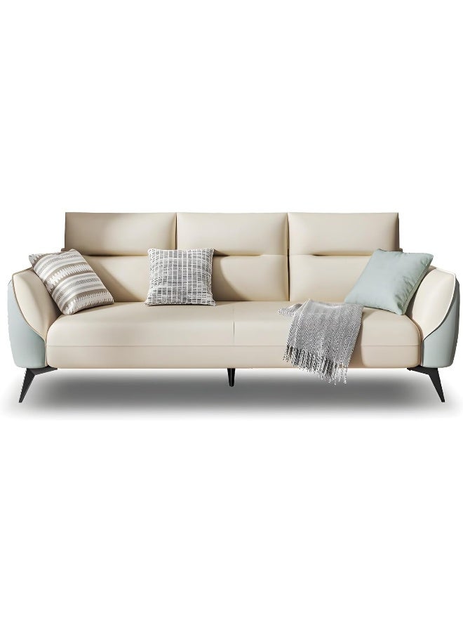 Comfynest Comfynest Contemporary Tech Cloth Sofa With Flared Arm And Tear Resistant 150 X 90 X 87 Cm Mint Green - Off-White 