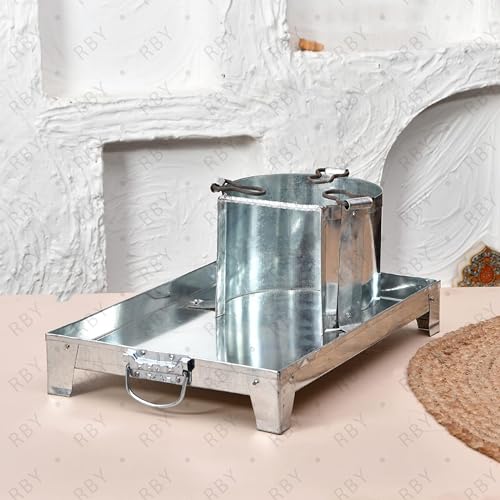 RBY Royal Iron Chulha Heavy Duty Coal Firewood Stove Big Size (48 x 23 x 33 CM) Outdoor Cooking BBQ Camping Trekking Travel Sigdi Strong Build Large Utensil Support High Heat Performance (2 Kg) - Image 3