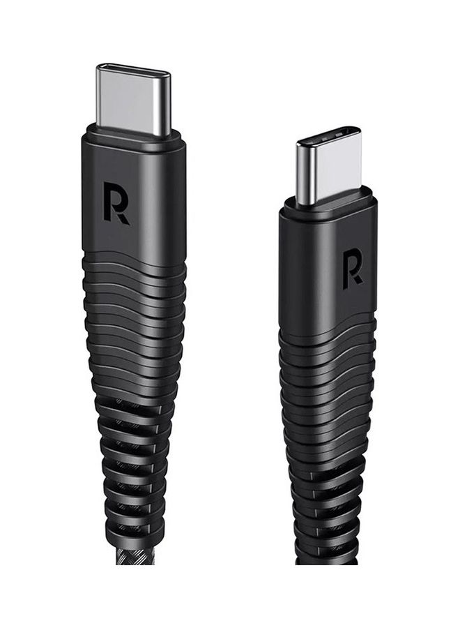 راف باور كابل من Type-C إلى Type-C بطول 1 متر طراز RP-CB058 أسود - Image 1
