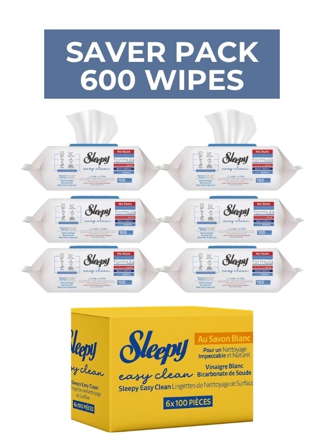 Sleepy Easy Clean Surface Wipes – Saver Pack (6x100 Pieces) – 600 Wipes – Bleach Scent - Image 4
