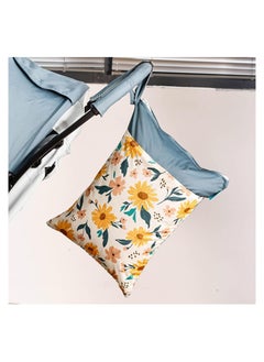 Excefore Diaper Wet Dry Bags Waterproof Reusable with Two Zippered Pockets Travel Beach Pool Daycare Soiled Baby Items Yoga Gym Bag for Swimsuits or Wet Clothes, 1pcs (Flower)  - Image 5
