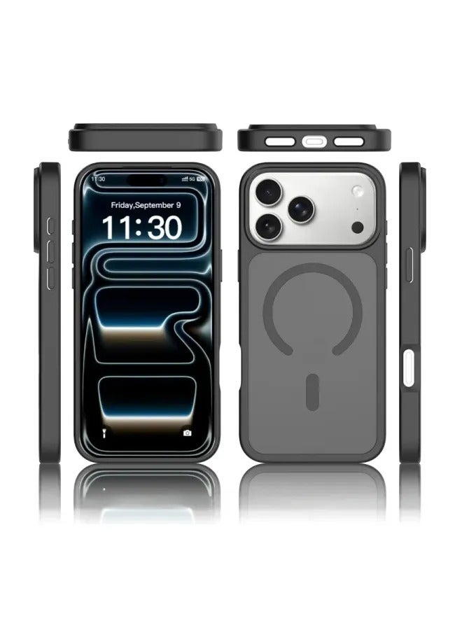 Dual Color Frame Matte Translucent MagSafe Magnetic Case For iPhone, Large Camera Window Shockproof Hybrid TPU+PC Anti-Fingerprint Protective Cover - Image 3