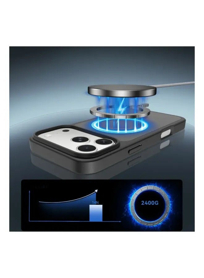 Dual Color Frame Matte Translucent MagSafe Magnetic Case For iPhone, Large Camera Window Shockproof Hybrid TPU+PC Anti-Fingerprint Protective Cover - Image 4