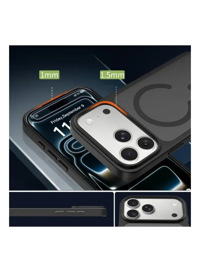 Dual Color Frame Matte Translucent MagSafe Magnetic Case For iPhone, Large Camera Window Shockproof Hybrid TPU+PC Anti-Fingerprint Protective Cover - Image 5