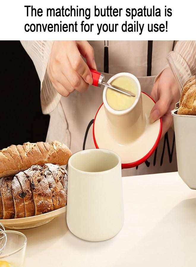 IBEQUEM Mushroom Shaped Butter Dish, Butter Crock with Lid,French Style Ceramic Butter Keeper Holder, Butter Crock Storage Container for Countertop For Spreadable Butter - Image 3