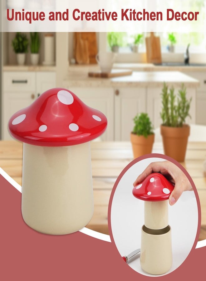 IBEQUEM Mushroom Shaped Butter Dish, Butter Crock with Lid,French Style Ceramic Butter Keeper Holder, Butter Crock Storage Container for Countertop For Spreadable Butter - Image 4