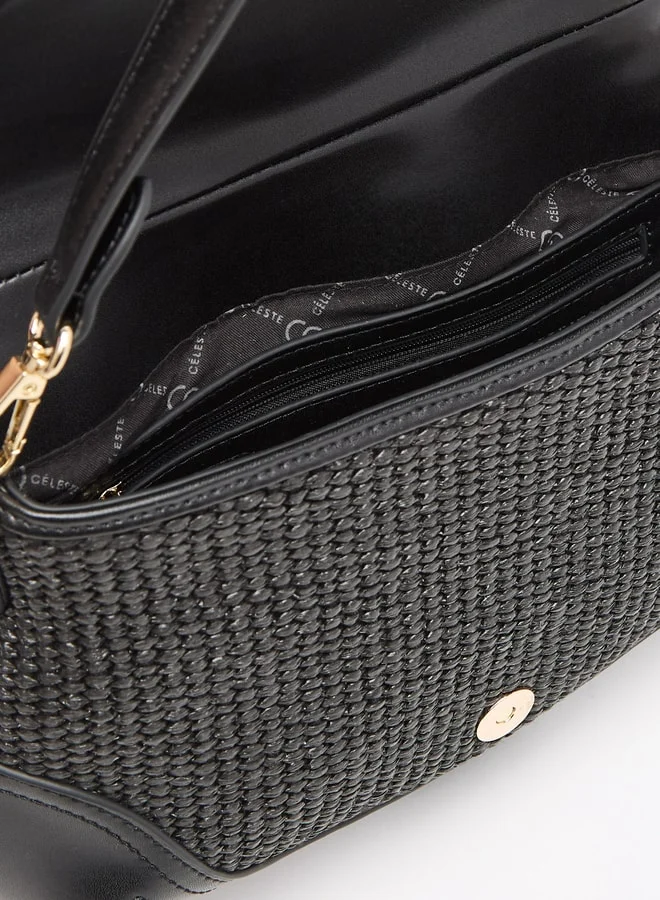 Celeste Textured Crossbody Bag with Detachable Straps and Magnetic Closure
