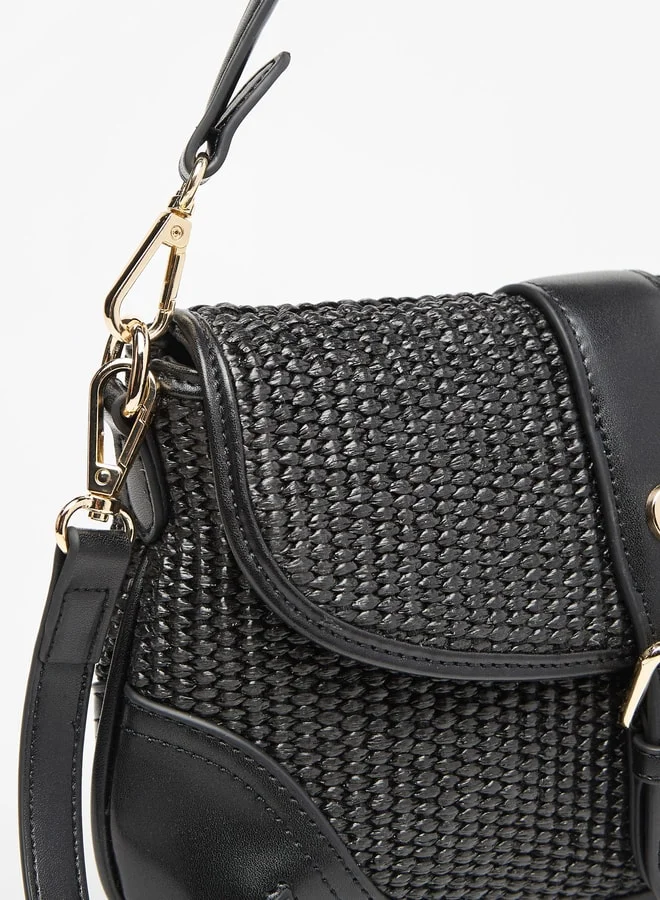 Celeste Textured Crossbody Bag with Detachable Straps and Magnetic Closure