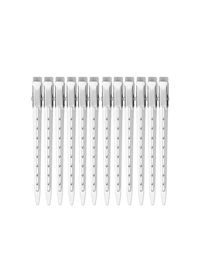 VIVIAN Professional Steel Section Clips for Hair Styling for Salon and Parlous, Women Metallic Use - Set of 12 Pieces - Image 1