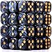 TecUnite 25 Pieces 6 Side Polyhedral Dice Set with Black Pouch Compatible with Board Activities Parties Math Learning and Others with Random Multi Colored Mix ColorBlack6 Sides - Image 2