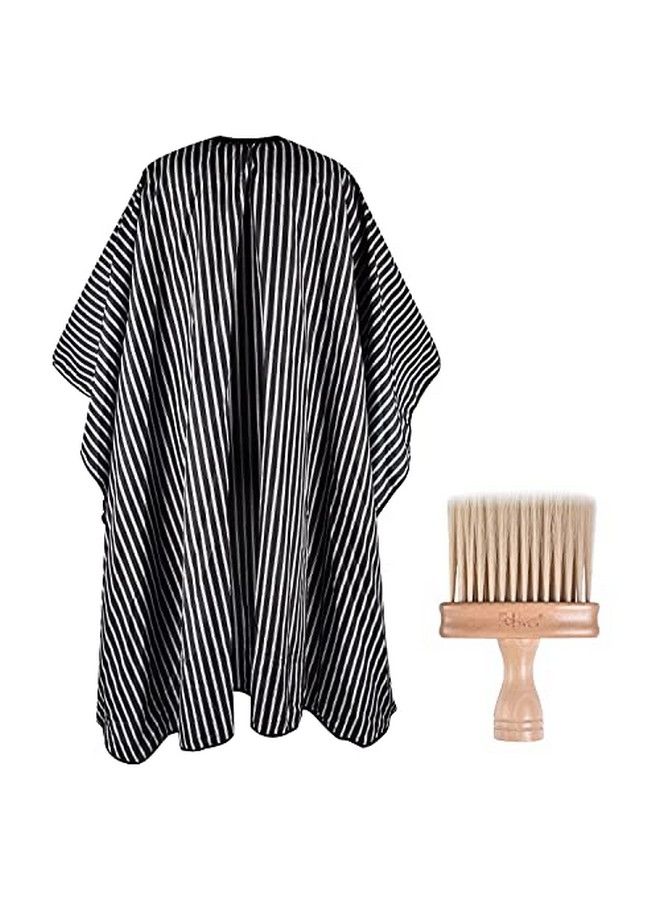 FaHaner Barber Cape And Neck Duster Brush Set 57 X 65 Inch Large Haircut Cape For Salon With Adjustable Snap Closure Extra Long Haircut Apron Perfect For Hair Stylists And Barbers - Image 1
