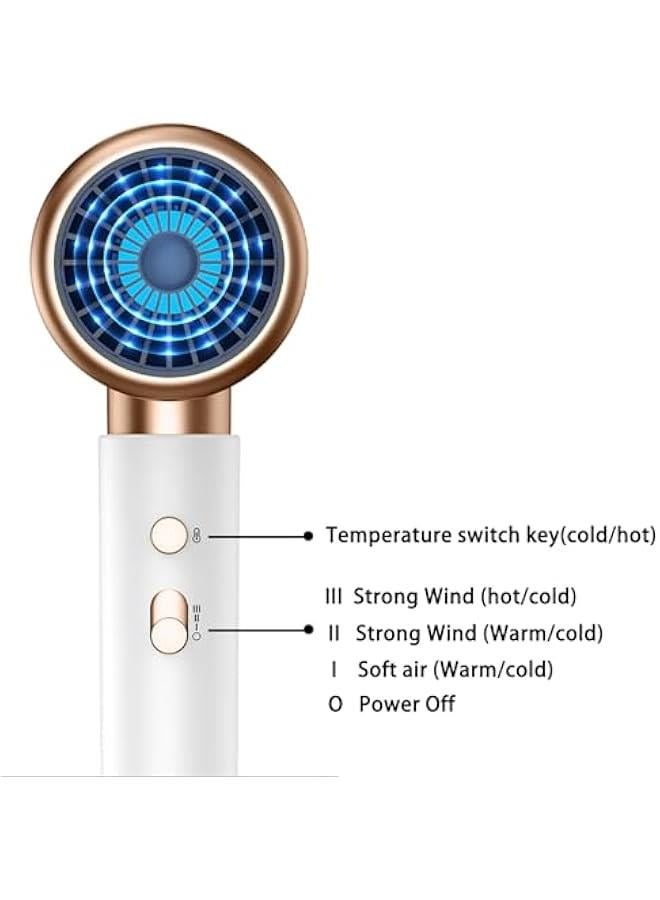 general Negative Ion Hair Dryer 1600W Fast Drying Hair Care Hair Dryer with Diffuser, Concentrator Nozzle, and Anti Leakage Plug(White) - Image 2