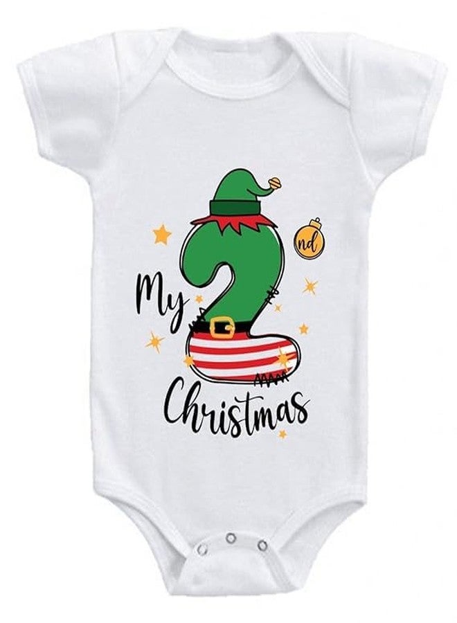 American Apple Romper My 1st Christmas Printed Marry Christmas Printed dress Baby Sleep Suit For Boys & Girls Printed Birthday Gift Rompers T Shirt (6-9 Months, My 2nd Christmas)