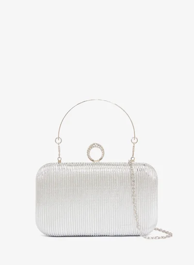 Khizana Silver Detailed Embellished Handle Bag