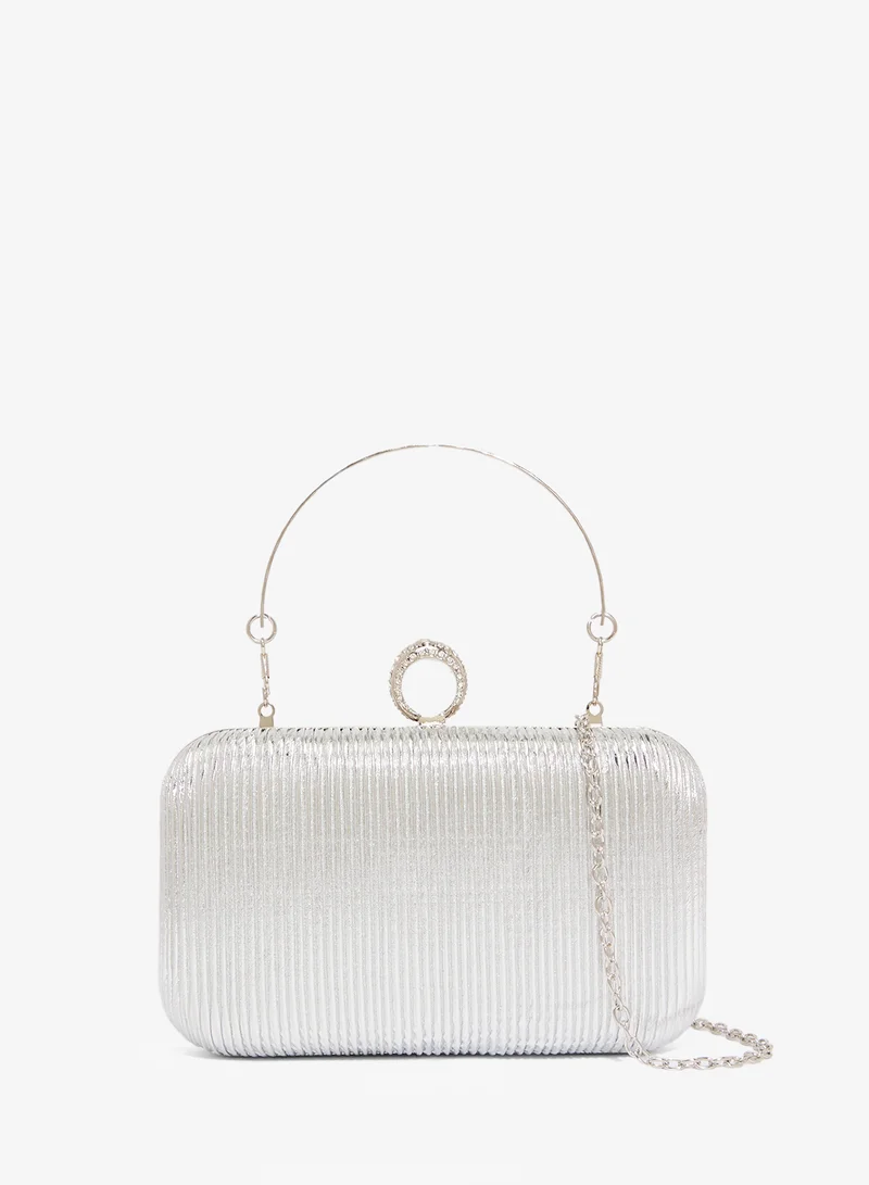Silver Detailed Embellished Handle Bag