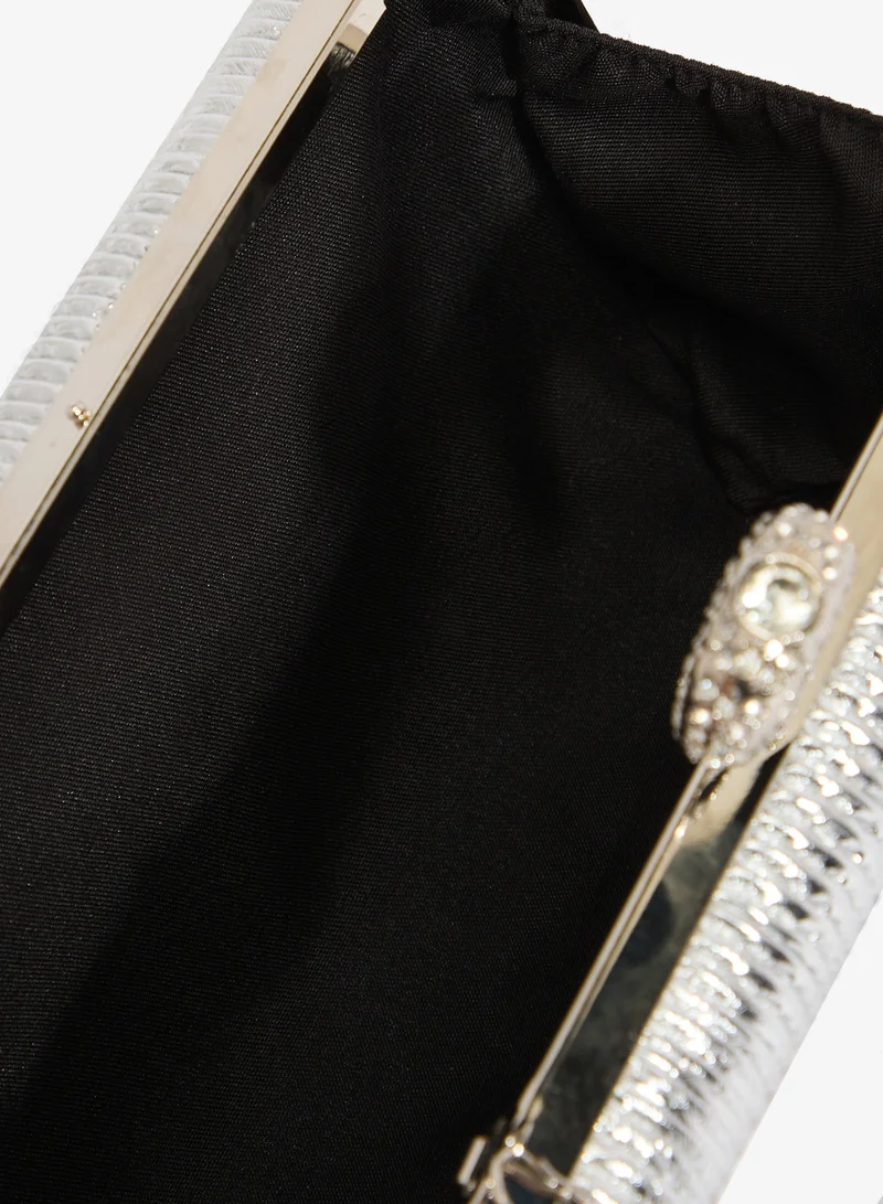 Khizana Silver Detailed Embellished Handle Bag