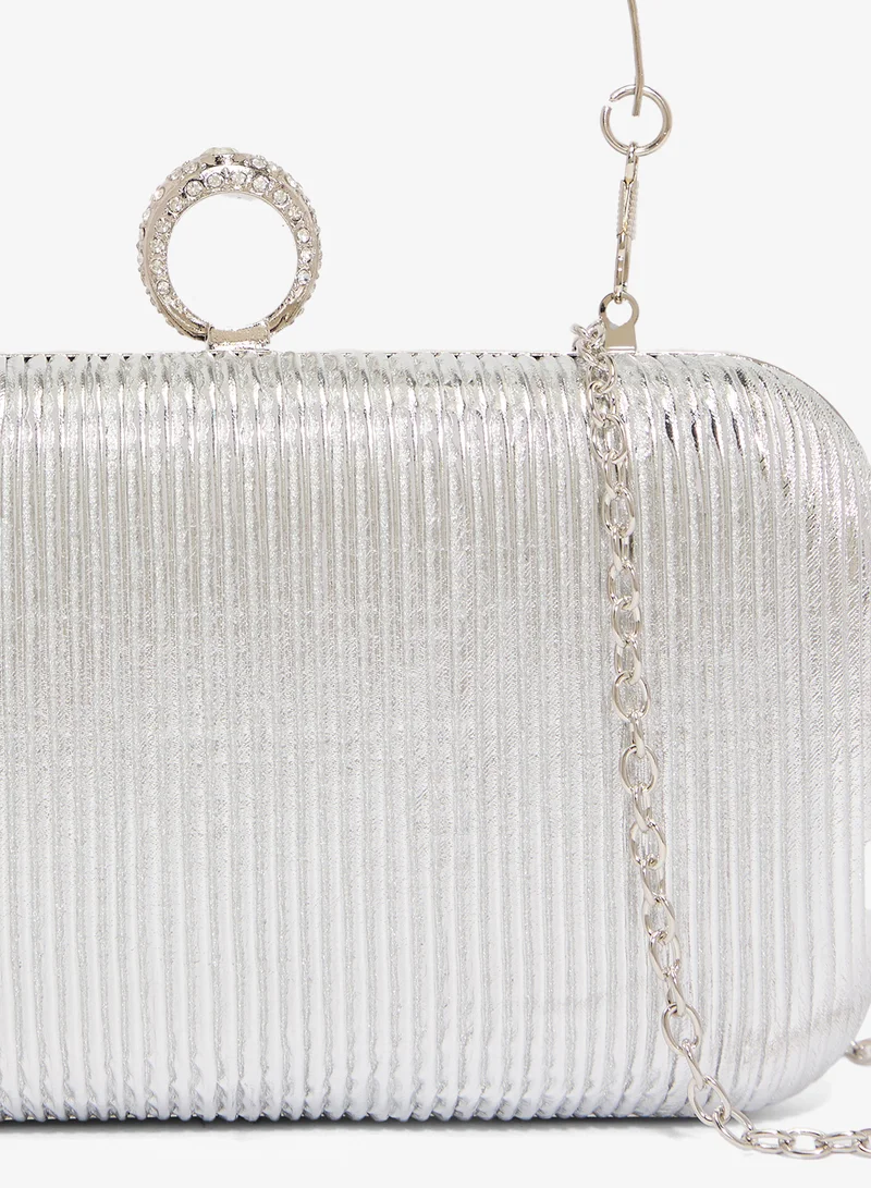 Khizana Silver Detailed Embellished Handle Bag