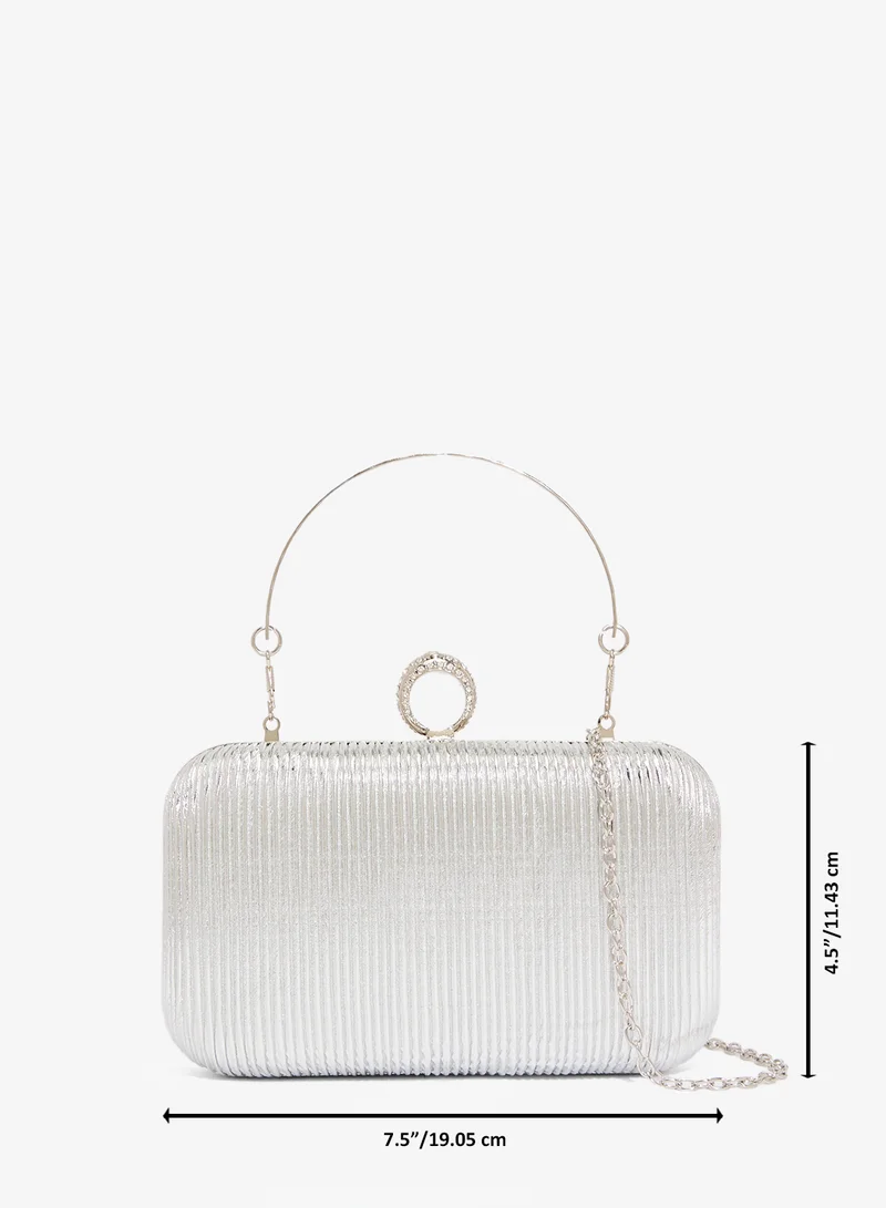 Khizana Silver Detailed Embellished Handle Bag